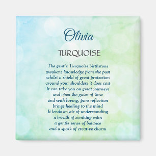 Aimant Décembre Birthstone Turquoise design