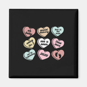 Aimant Déclaration de grossesse avec des bonbons coeurs d