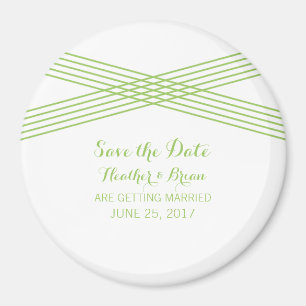 Aimant Déco moderne verte Enregistrer l'aimant de date