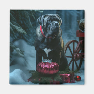 Aimant Décor de Noël Cane Corso Snowy Sleigh