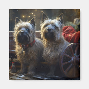 Aimant Décor de Noël de Cairn Terrier Snowy Sleigh