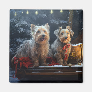 Aimant Décor de Noël de Terrier australien Snowy Sleigh