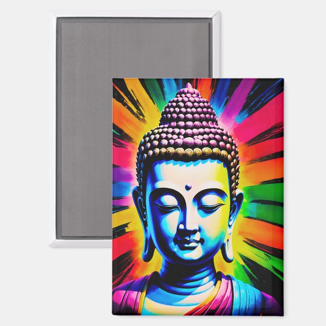 Aimant Décor du néon bouddha (Recto/Verso)