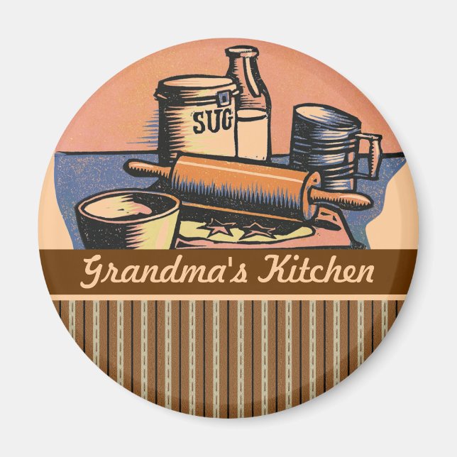 Aimant décoratif de cuisine de cuisson personnalis (Devant)