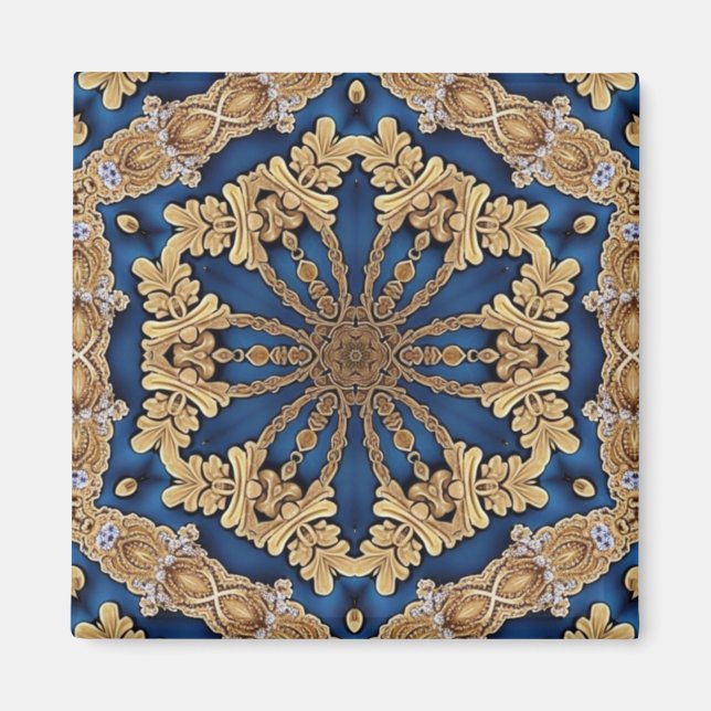 Aimant décoratif en or bleu (Devant)