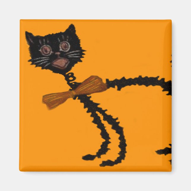 Aimant Décoration de Halloween Chat Noir Élastique (Devant)