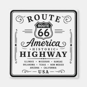 Aimant Décoration de l'enseigne de l'Historique Route 66