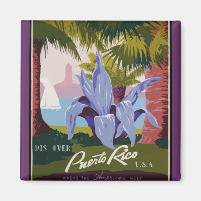 Aimant Découvrez Porto Rico (Devant)
