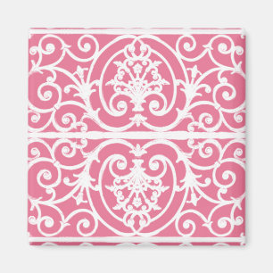 Aimant Défilement rose et blanc
