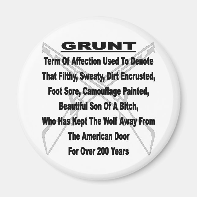 Aimant Définir le GRUNT militaire américain (Devant)