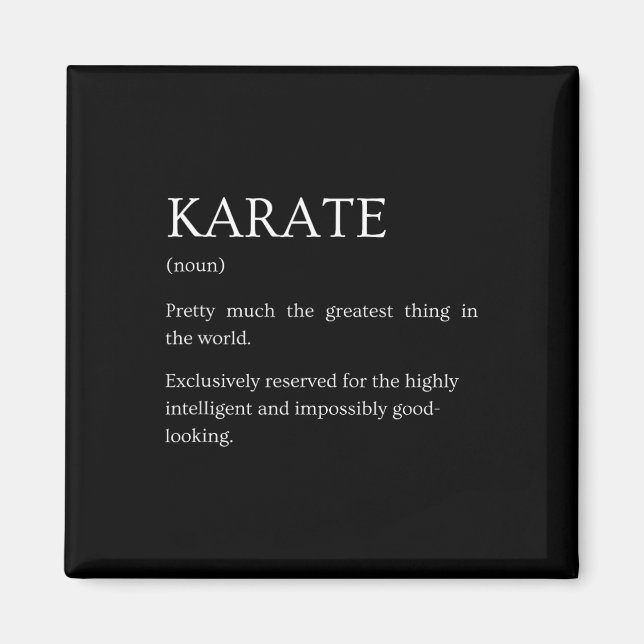 Aimant Définition de karaté - Explication drôle sarcastiq (Devant)