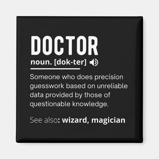 Aimant Définition drôle du docteur (Devant)