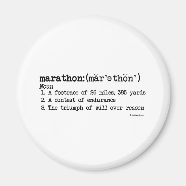 Aimant Définition du marathon (Devant)