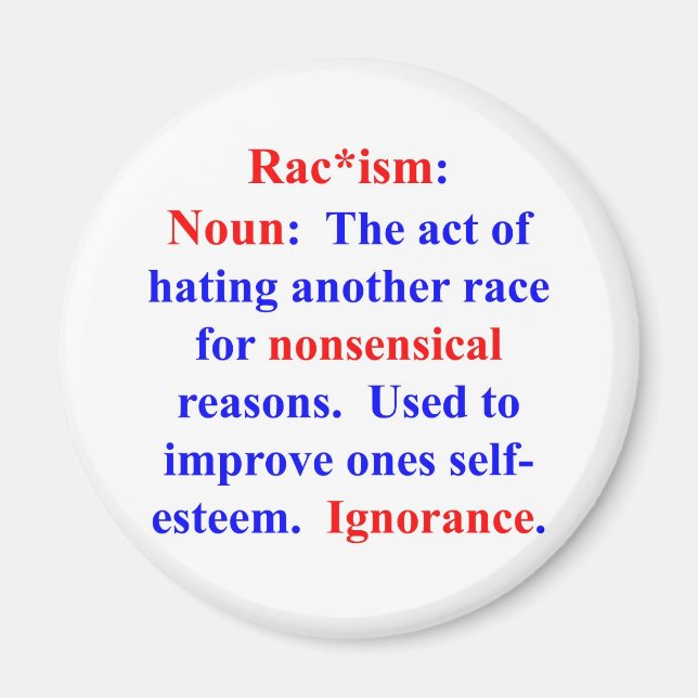 Aimant Définition du racisme (Devant)