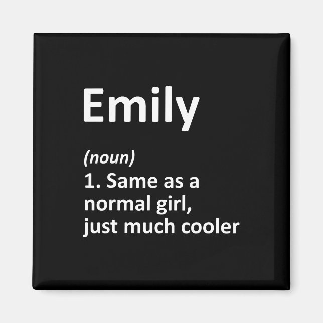 Aimant Définition Emily Nom personnalisé Amusant Annivers (Devant)