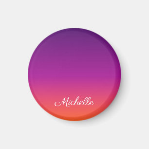 Aimant dégradé violet, rose et orange foncé