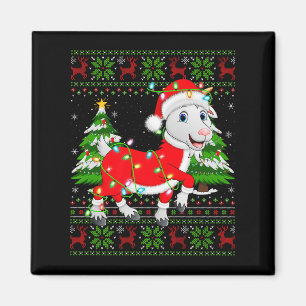 Aimant Déguisement de Noël de chèvre drôle Lumières Santa