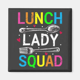 Aimant Déjeuner scolaire Lady Squad Cafétéria Carré des t