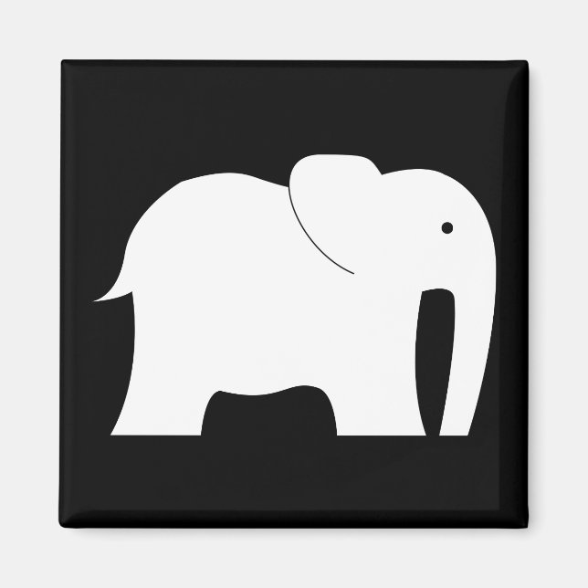 Aimant d'éléphant blanc (Devant)