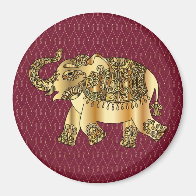 Aimant d'éléphant d'or (Devant)