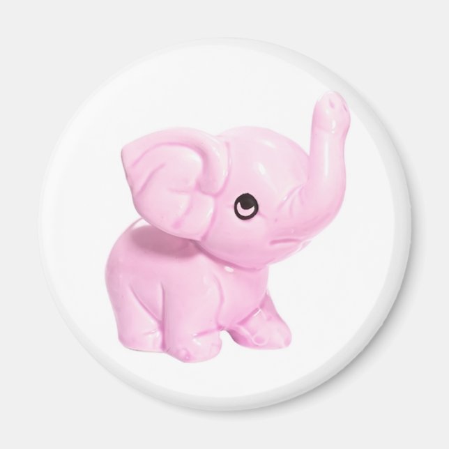 Aimant d'éléphant rose (Devant)