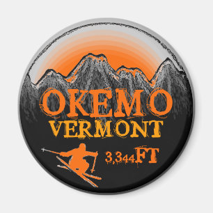 Aimant d'élévation de ski orange Okemo Vermont