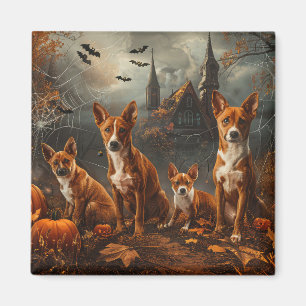 Aimant Délice de nuit d'Halloween pour Basenji
