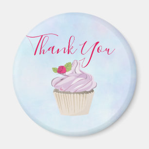 Aimant Délicieuse Berry Cupcake Rose sur Top Merci