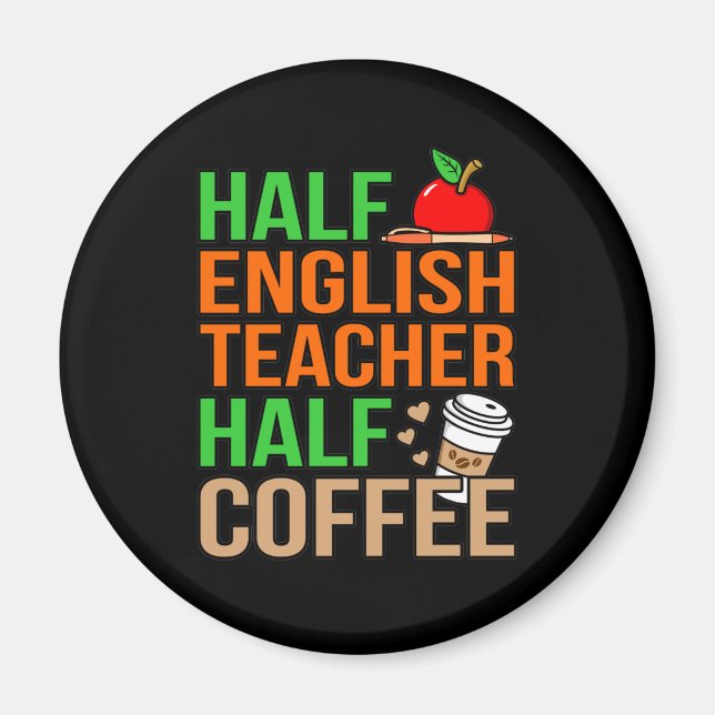 Aimant Demi-anglais enseignant demi-café langue étudiante (Devant)