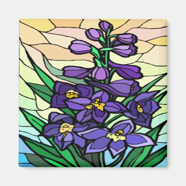 Aimant Dendrobium en verre (Devant)
