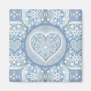 Aimant Dentelle en céramique bleu clair