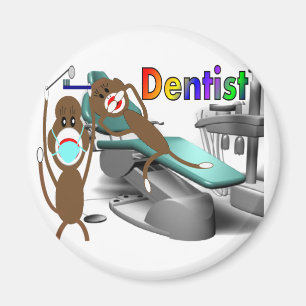 Aimant Dentist Sock Monkey Gifts - Unique