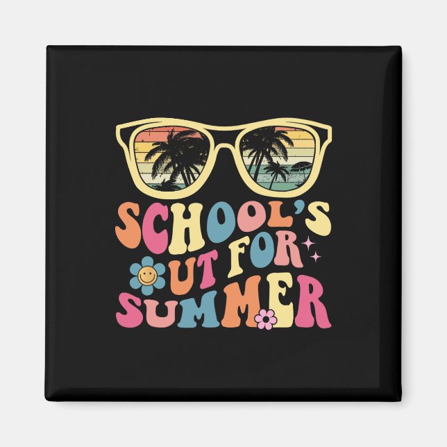 Aimant Dernier Jour De L'École Rétro Enseignant École #39 (Devant)