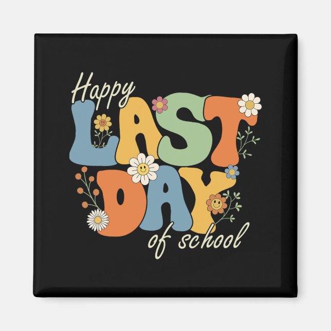 Aimant Dernier Jour D'école Élève Enseignant  (Devant)