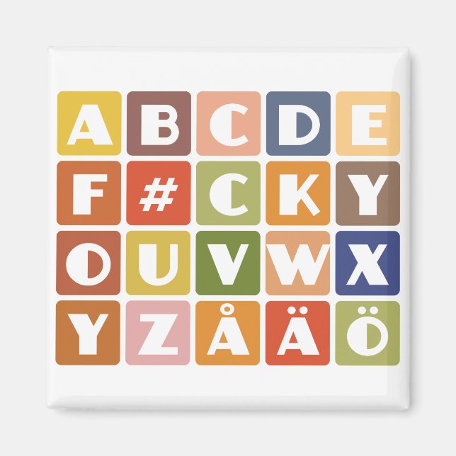 Aimant des Alphabets coquins (Devant)