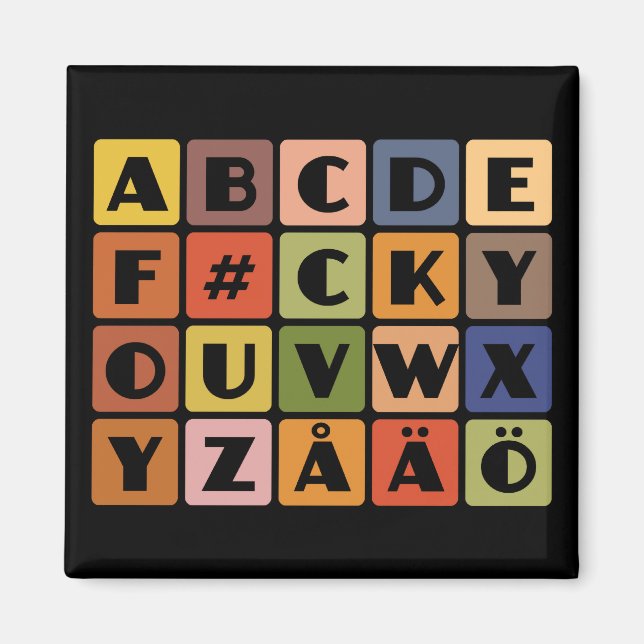 Aimant des Alphabets coquins (Devant)