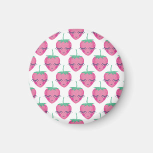 Aimant Des fraises endormies, mignonnes motifs.