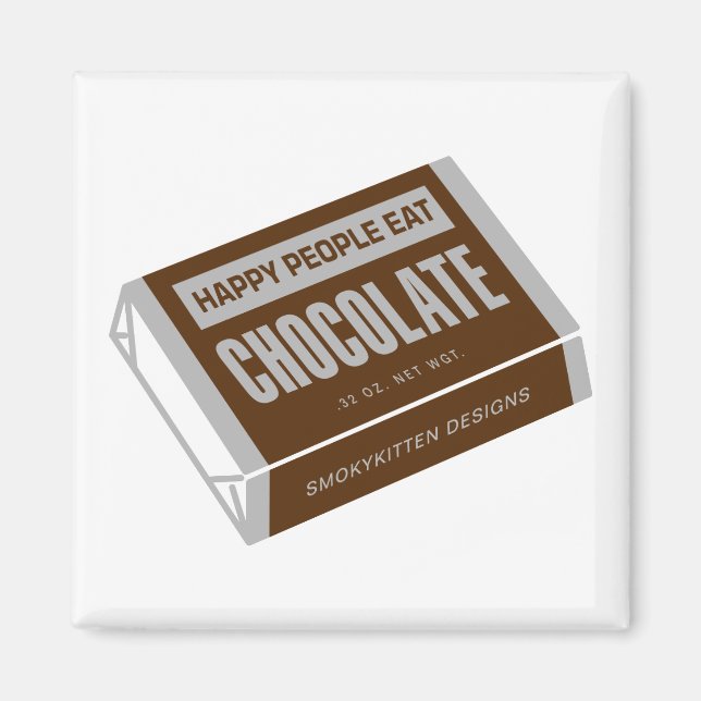 Aimant Des Gens Heureux Mangent Du Chocolat (Devant)