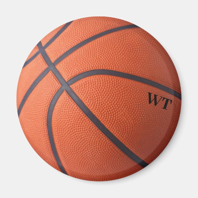 Aimant des initiales de basket-ball personnalisées (Devant)