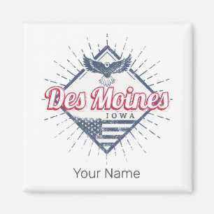 Aimant Des Moines City Iowa États-Unis Vintage USA