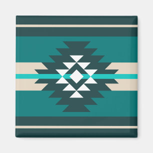 Aimant Design aztèque en couleur turquoise