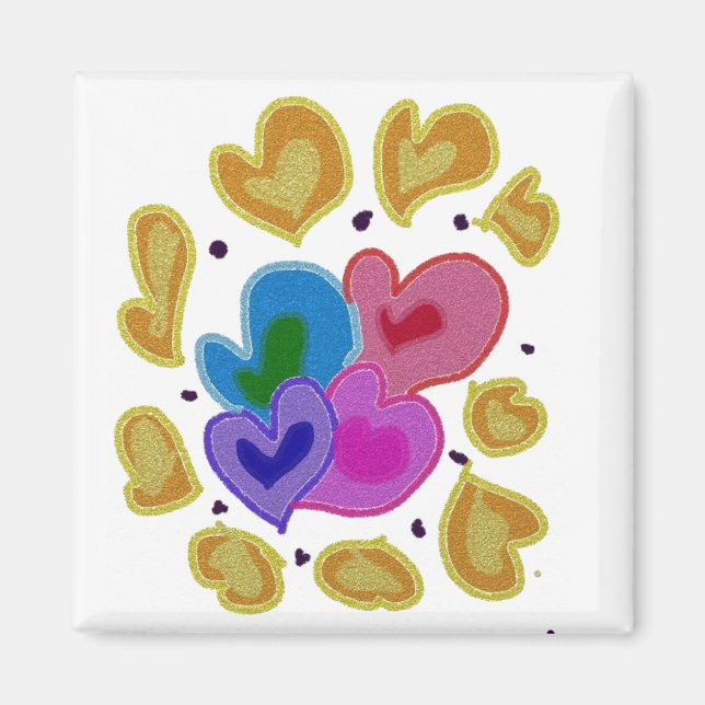 Aimant Design Coeur coloré (Devant)