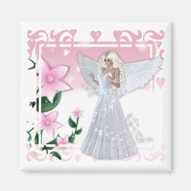 Aimant Design d'angle de fleurs (Devant)