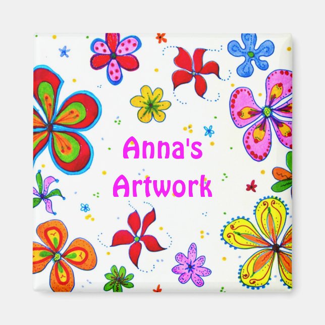 Aimant Design d'art à grandes fleurs (Devant)