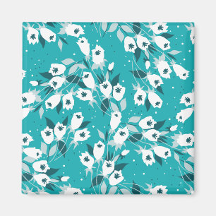 Aimant Design d'art botanique Motif élégant à la fleur de