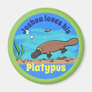 Aimant design de dessin animé de Platypus mignon
