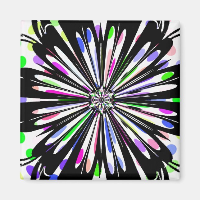 Aimant design de mandala de fleurs (Devant)