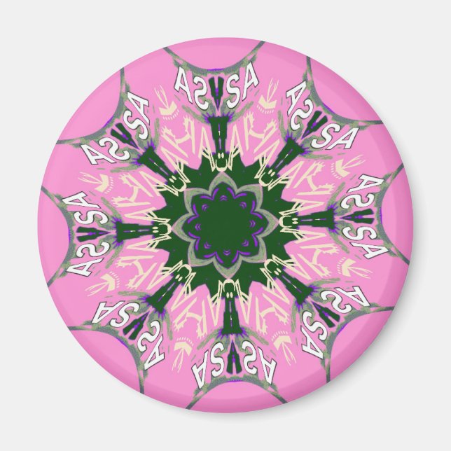 Aimant Design de mode florale noir et rose (Devant)