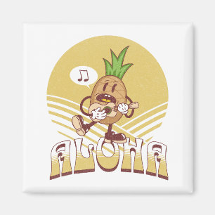 Aimant Design de texte de style rétro "Aloha"