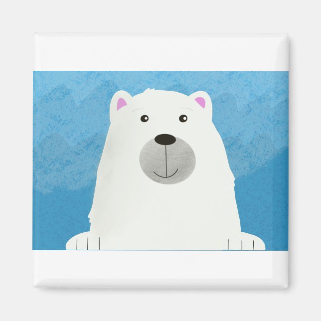 Aimant Design d'impression d'un ours polaire blanc mou (Devant)